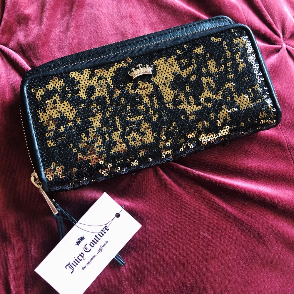 Juicy Couture Double-Zipper Sequin Wallet